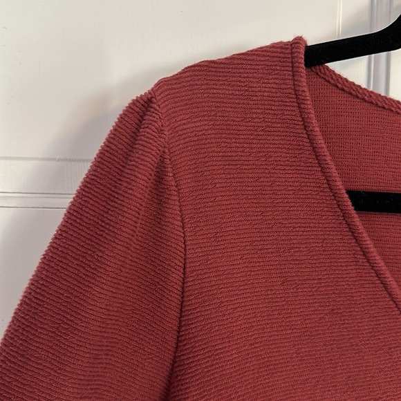 Madewell Cotton Autumn Texture and Thread Dress Size XL Dusty Burgundy - Picture 6 of 11